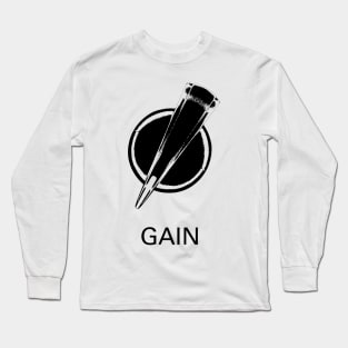 Gain Knob (Chicken-head, black) 0% Long Sleeve T-Shirt